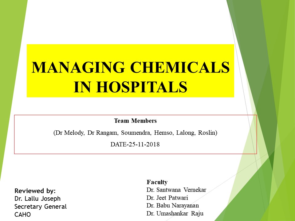 Managing Chemicals In Hospitals